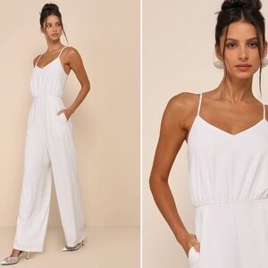LULU's Wedding Bridal Shower Honeymoon Rehearsal Dinner Sexy Jumpsuit Pantsuit